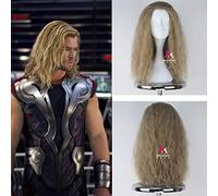GHK Cosplay Perruque Thor Odinson Les Avengers Bouclés Longs Blonde Hommes Synthétique Cheveux pour Adulte