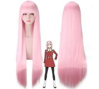 GHK DARLING dans la perruque de cosplay cosplay FRANXX 02 Zero Two Anime avec frange 100cm longue perruque de cheveux synthétiques droits rose