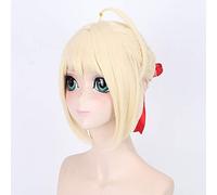 GHK Destin Séjour Nuit Arturia Pendragon Sabre Cosplay Perruque Blonde Gris Stylé Updo Anime Costume Pleines Perruques Pour La Fête 3 Couleurs blond clair