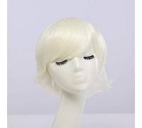 GHK Fahion Pas Cher Synthétique Court Hommes Perruque Blanc Pourpre Bleu Jaune Noir Argent Gris Vert Rouge Anime Cosplay Perruques Pour La Fête 30cm Blanc