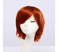 GHK Fahion Pas Cher Synthétique Court Hommes Perruque Blanc Pourpre Bleu Jaune Noir Argent Gris Vert Rouge Anime Cosplay Perruques Pour La Fête 30cm Rouge Foncé