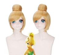 GHK Fée Princesse Clochette Cosplay Perruque Blonde Court Synthétique Cheveux Anime Halloween Costume Parti Perruques Peruca