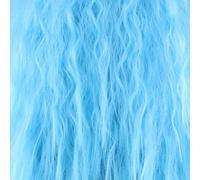 GHK Fluffy Rouge Rose Blanc Orange Vert Blonde Brun Perruque Frisée Synthétique Cheveux Anime Cosplay Halloween Costume Parti Perruques Pour Les Femmes ciel bleu