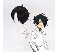 GHK le Promis Neverland Ray Noir Court Cosplay Perruque Hommes Synthétique Cheveux Halloween Costume partie Play Perruques