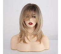 GHK Longue Perruques Synthétiques Avec Bangs Mixte Blonde Brun Perruques Vague Naturelle Pour Les Femmes Blanches Cosplay Perruques Résistant À La Chaleur Fibre Perruques lc242-1