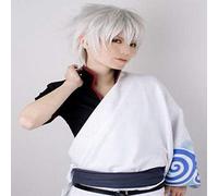 GHK Mode Pas Cher Halloween Costume Argent Blanc Court Perruque Cosplay Synthétique Cheveux Fluffy Hommes Femme Perruques Pour La Fête