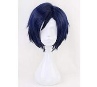GHK Mon Héros Academia Iida Tenya Court Bleu Costume De Cosplay Résistant À La Chaleur Perruque + Chapeau De Perruque