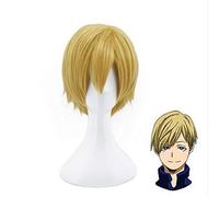 GHK Mon héros Academia Monoma Neito Perruque courte en blond doré Costume Cosplay Boku no Hero Academia Perruques synthétiques résistant à la chaleur