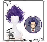GHK Mon héros Academia Shinso Hitoshi Boku Aucun héros Academia Court Bleu Violet Perruque Cosplay Cheveux Synthétiques Costume De Halloween Costumes De Fête Perruques