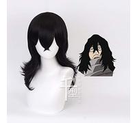 GHK Mon Héros Académie Boku Aucun Héros Akademia Gomme Tête Cosplay Perruque Cheveux Synthétiques Halloween Costume Longue Vague Perruques Cheveux Noirs