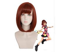 GHK New Halloween Costume Kingdom Hearts Kairi Auburn Court Bob Stylé Synthétique Perruque Cosplay Femmes Rôle Jouer Les Cheveux + Perruque Cap