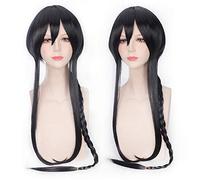 GHK Noir Vocaloid Chine Yuezheng Ling Cosplay Perruque Cheveux Avec Deux Perruques Queue De Cheval Fouet 100cm Synthétique Long