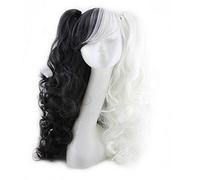 GHK Pas Cher Roromiya Karuta Couleur Cosplay Perruque Avec Double Griffe Ponytails Cheveux Synthétiques Halloween Costume Parti Perruques Pour Femmes noir blanc
