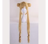 GHK Sailor Moon Tsukino Usagi Cosplay Perruque 90cm Cristal Long Jaune Citron Blonde Perruques Costume Résistant À La Chaleur Synthétique Cheveux Perucas blonde