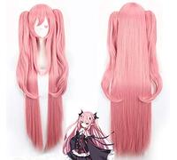 GHK Séraphin de la fin Krul Tepes Long Rose Perruque Cosplay Synthétique Cheveux Halloween Costume Femme Perruques Avec Clip Queues De Cheval 100 cm