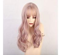 GHK Thin Bangs Perruques à Longue Vague pour les Femmes Toon Pourpre Cosplay Perruques Cheveux Synthétiques Naturels Haute Température Résistant À La Chaleur Fibre Perruques