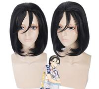GHK Yowamushi Pédale Toudou Jinpachi Anime Court Noir Perruque Cosplay Avec Bangs Synthétique Cheveux Halloween Costume Party Perruques Pour Les Femmes