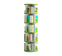 GHKFEJGDEN Bibliothèque rotative à 4 Niveaux, bibliothèque Ronde en Planche à Haute densité, bibliothèque pour Enfants, bibliothèque créative à Motif de Patte d'ours, déflecteur