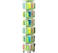 GHKFEJGDEN Bibliothèques Bibliothèque Étagère rotative à 360 ° avec roulettes, étagère à Livres, Organisateur Multicouche, étagère à Livres, Vert (Taille : 50,5 x 190 cm)