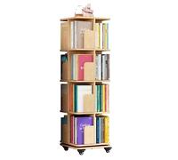 GHKFEJGDEN Bibliothèques Bibliothèque rotative à 360 ° Bibliothèque sur Pied en Bois Bibliothèque roulante à Plusieurs Niveaux Bibliothèque à Domicile Organisateur Support à Livres Meubles Parfaits
