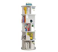 GHKFEJGDEN Bibliothèques Bibliothèque rotative Blanche Grande capacité bibliothèque sur Pied à 360 ° Rangement Multicouche étagère Organisateur Support à Livres pour la Maison Meubles Parfaits