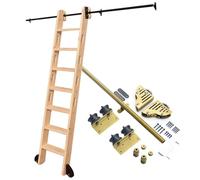 GHKFEJGDEN Kit de quincaillerie pour échelle coulissante de bibliothèque de 1 à 7,3 m (3,3 à 24 pi), système de Rails coulissants, système de roulettes Complet (échelle Non Incluse) (6,1 m / 20 pi).