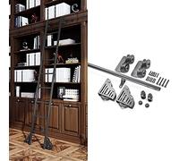 GHKFEJGDEN Kit de Rails coulissants pour échelle Mobile de bibliothèque | Rails de Glissement Robustes | Kit de quincaillerie pour échelles Mobiles (sans échelle) (kit de Rails de 600 cm)