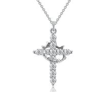 GHKJOK Collier avec pendentif en forme de croix pour femme - Chaîne réglable, bijou hypoallergénique inspiré de la foi, élégant au quotidien et option cadeau en plusieurs couleurs, 45cm, Métal