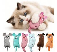 GHKJOK Lot de 6 jouets à herbe à chat pour chats d'intérieur - Ton chaud et froid - Jouets à mâcher avec herbe à chat naturelle interactive - Grattage et morsure pour chatons et chats adultes