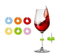 GHKLNY Étiquettes de verres à vin en silicone pour bar, fête, martin, cocktail, champagne, pour éloigner les infections croisées, 0.7 inch, Silicone, Pendentifs pour verres à vin