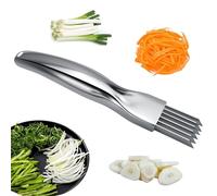 GHKLNY Shred Silk The Knife, couteau à oignon vert haché en acier inoxydable, outil de coupe pour légumes, oignons, ail, hachoir rapide pour ustensiles de cuisine (poignée plate)
