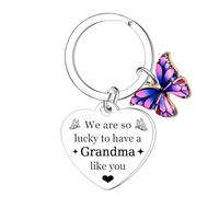 Ghloyza Porte-clés pour grand-mère, cadeau de Noël, d'anniversaire pour grand-mère, cadeau de fête des mères, de la part de petite-fille, petit-fils, grand-mère