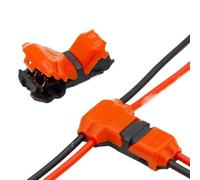 GHNQBAHID 5pcs 2 Pin 2 Way DC/AC 300v 10a Compact Wire Wiring Connector T Shape Conductor Terminal Block with Lever AWG 18-24