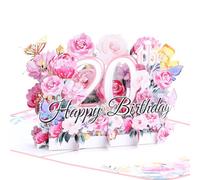 Ghope Carte d'anniversaire Pop-up 3D pour 20 Ans Anniversaire - Carte de Vœux pop-up avec Motif fleur Pour Femme, Maman, Mère, épouse, Homme, Famille, Compagnon, Amis - Carte cadeau romantique