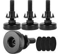 Ghopy 4 Sets of Furniture Leveler Heavy Duty Furniture Leveler Footer Adjustable Cabinet Furniture Leg Table Chair Sofa Lifter with 4 Pads and t Nut Set 3/8 "- 16 Thread Bracket 1320 LBS (Black)