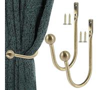 Ghopy Lot de 2 Embrasses à Rideaux Crochets de Rideaux en Métal Forme U Embrasses Décoratives pour Rideaux Crochet de Fixation Murale Rétro Vintage Bronze pour Maison Bureau Hôtel (1 Paire)