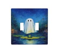 Ghost Above The Water Frog Double Gang Toggle Light Cover Wall Plate Switch Decor Standard Size - 11.4 x 11.4 cm