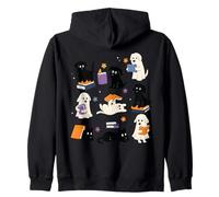 Ghost American Shorthair Cat lisant des Livres pour Les Amateurs de Livres Bookish Sweat à Capuche