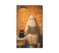 Ghost assis sur les toilettes, lisant un journal à bascule, plaque murale vierge, couvercle d'interrupteur décoratif 1 gang pour cuisine, salle de bain, taille 11,4 x 7 cm