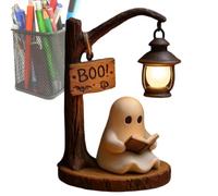 Ghost Bedside Lamp - Reading Book Feature, Decorative Nighttime Luminary, Small Aesthetic Fixture, Creative Warm Atmosphere | Modern Artistic Table Light, Designed for Indoor Living Space