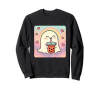 Ghost Bubble Tea Lover, Mignon Anime Kawaii Rainbow Sweatshirt