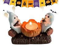 Ghost Campfire Gathering, Cute Spooky Figurine Decoration, Mini Novelty Halloween Scene Ornament, Adorable Light-Up Toy for Bedrooms Lawn Outdoors Stage Night Holiday Family Christmas Display