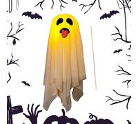 Ghost Campfire Night Light - Lumière Brillante extérieure effrayante, Pendentif de Lampe fantôme d'halloween | Lumières fantômes Chaudes pour la Porte de Porche de pelouse de la Cour, décoration