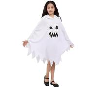 Ghost Costume For Kids - Hooded Cape Cloak | Polyester, Ages 3-12, For Hall | Luminous Hooded Halloween Costume For 3-12 Years Old Girls Boys Easter New Year Night Event Masqueradekids Ghost Cape Hallowe