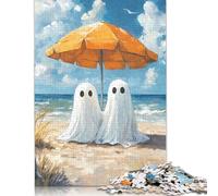 Ghost Couple on The Beach Puzzles Imposible,desafío for Adults Juego Educativo 1000 Piezas Obra De Arte De Juego De Para Adultos Y Niños Mayores De 12 Años 1000pcs (75x50cm)