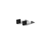 Meliconi Ghost Cube Barre de Son Noir, Système Cache-câbles modulaire avec étagère en Verre pour Bar de Son