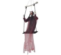 Ghost Decor, Grim Swinging Spirit, 55.12 inches Scary Hanging Decoration, Light and Sound Effects, Spooky Halloween Prop for Indoor Outdoor House Garden Porch Wall Window