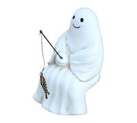 Ghost Decor - Resin, 2.16x2.55x3.38in Halloween Fishing Ghost Decor Intricate Gothic Figurine | Indoor-Outdoor Accent Spooky Decorative Sculpture, Halloween Ornament For Garden, Porch, Bookshelf