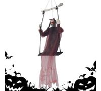 Ghost Decor, Scary Grim Swinging Ghost, Grim Scariest Accessories, Light and Sound Effects, Haunting Realistic Design, Indoor Outdoor Halloween Decoration, House Porch, 140cm