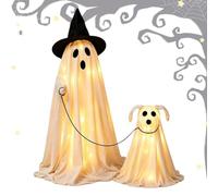 Ghost Decor Spooky With LED Lights Warm Glow Outdoor Lawn Ornament